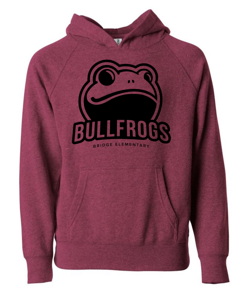 Youth Pull over hoodie Crimson (black design)