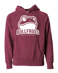 Youth Pull over hoodie Crimson (white design)
