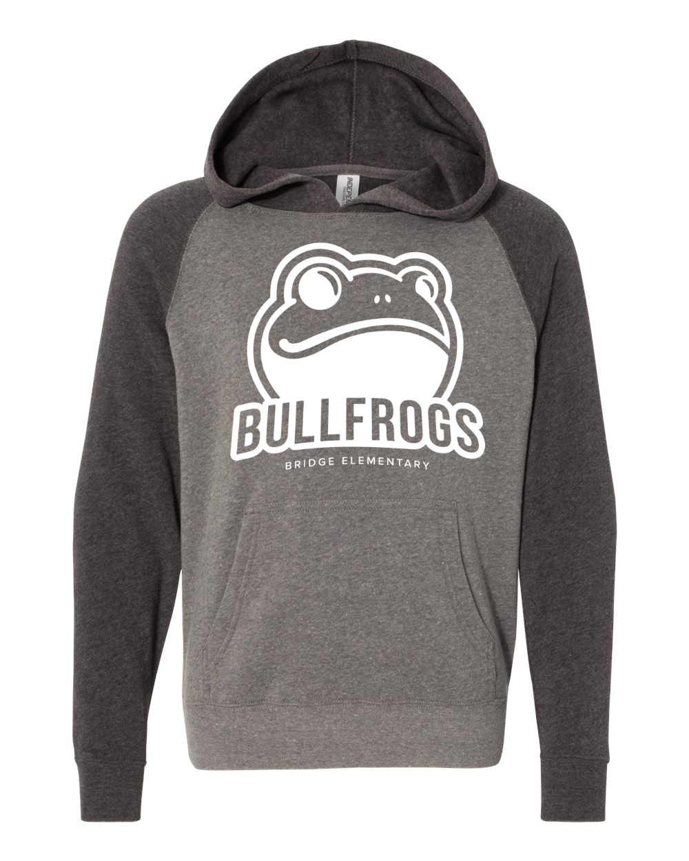 Youth Pull over hoodie Nickel/carbon (white design)