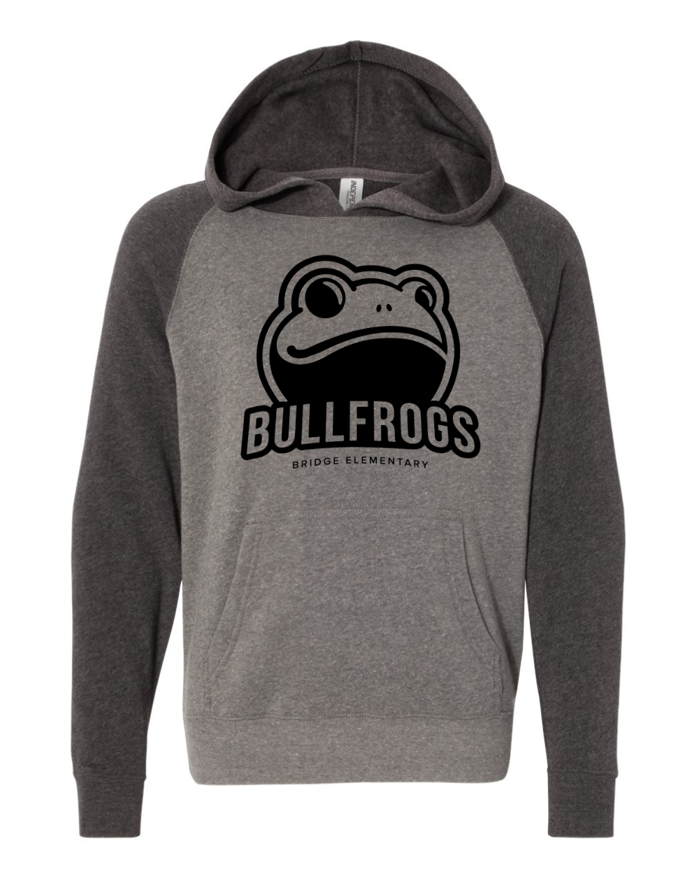 Youth Pull over hoodie Nickel/carbon (black design)