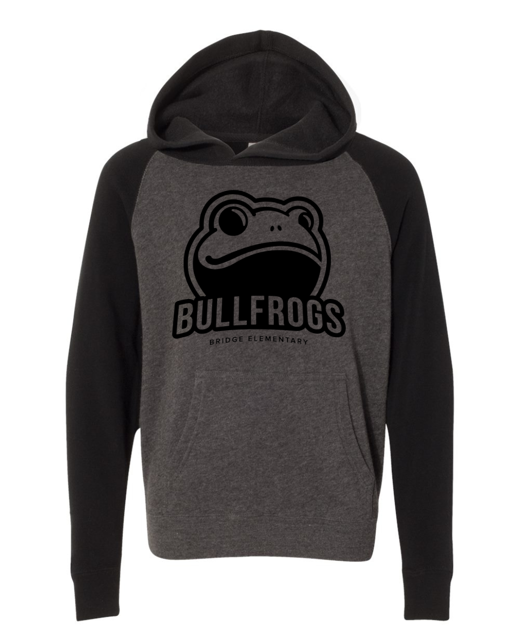 Youth Pull over hoodie Carbon/black (black design)