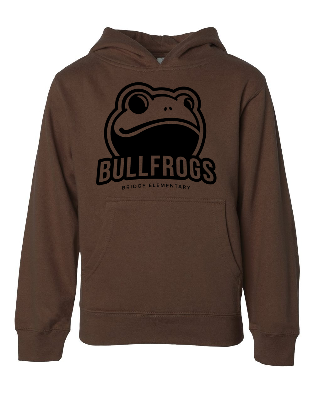 Youth Pull over hoodie Brown (black design)