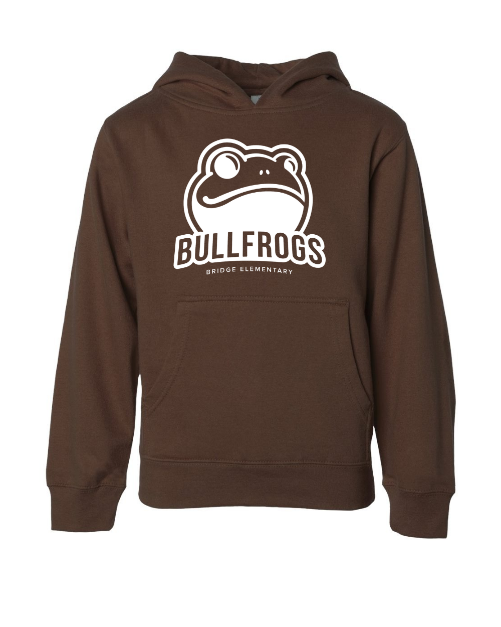 Youth Pull over hoodie Brown (white design)
