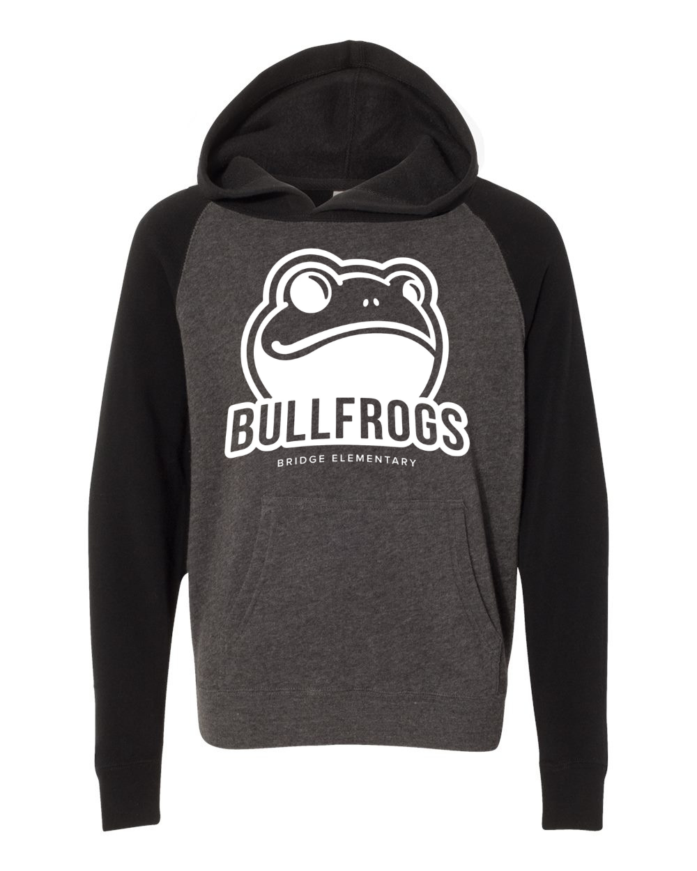 Youth Pull over hoodie Carbon/black (white design)